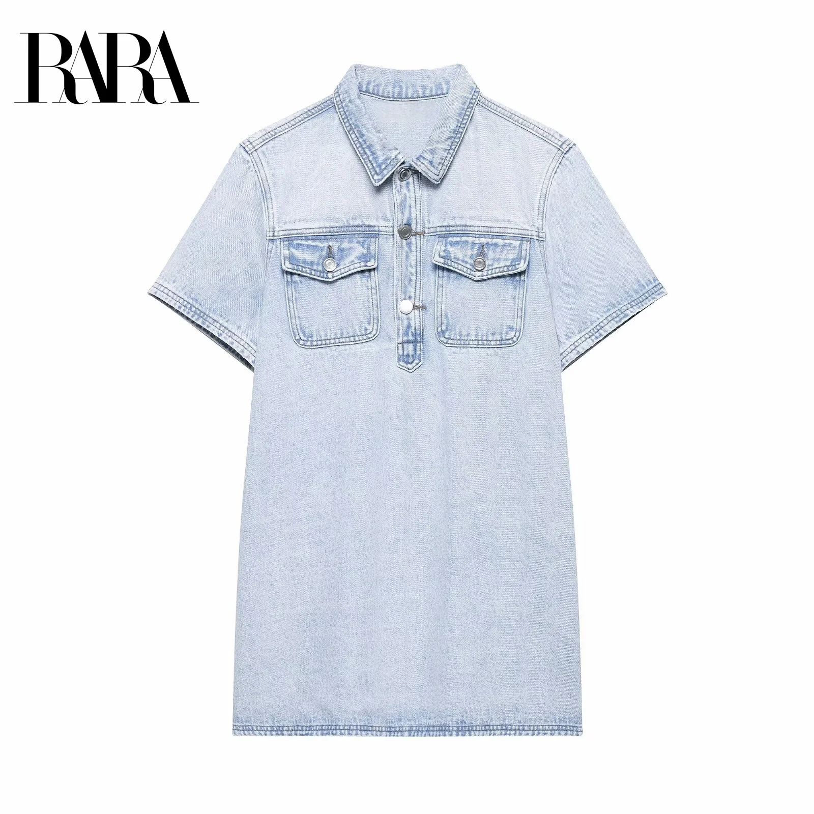 RARA2025 New Summer Women's Casual Fashion Simple Pocket Straight Short Sleeve Mini Lapel Denim Dress
RARA2025 New Summer Women's Casual Fashion Simple Pocket Straight Short Sleeve Mini Lapel Denim Dress