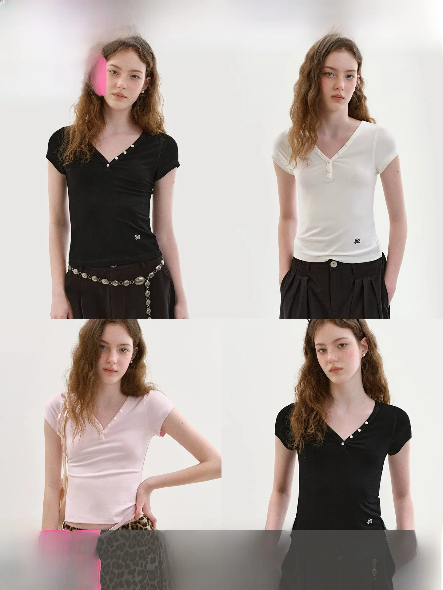 Fano Simple Basic V-neck Slim Fit T-shirt Women's Short Sleeve Embroidery Slimming Top Spring Commute Style Breathable
Fano Simple Basic V-neck Slim Fit T-shirt Women's Short Sleeve Embroidery Slimming Top Spring Commute Style Breathable