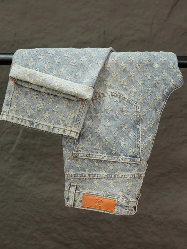 Retro American Washed Floral Print Men's Loose Fit Straight Leg Jeans Luxury Fashion Autumn Trendy Cotton Polyester Blend
Retro American Washed Floral Print Men's Loose Fit Straight Leg Jeans Luxury Fashion Autumn Trendy Cotton Polyester Blend