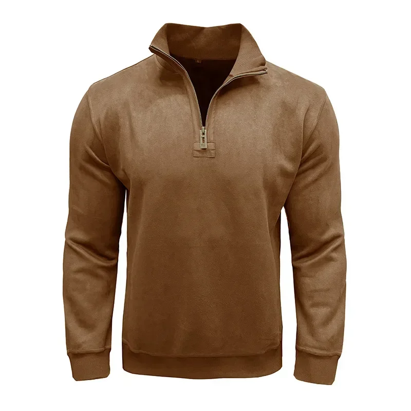Autumn and Winter Men's Long-sleeved Zipper Stand-up Neck Sweater Men's Henry Neck Faux Leather Thread Pullover
Autumn and Winter Men's Long-sleeved Zipper Stand-up Neck Sweater Men's Henry Neck Faux Leather Thread Pullover