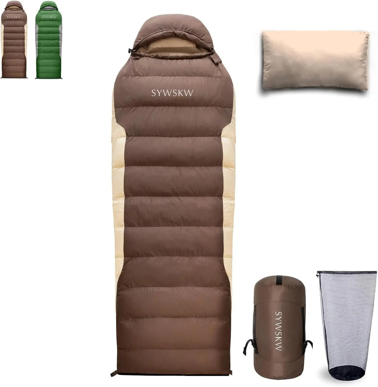 Ultralight Down Sleeping Bag with Pillow, 15°F to 46°F for Backpacking Hiking Camping, YKK Zipper, Compact Design
Ultralight Down Sleeping Bag with Pillow, 15°F to 46°F for Backpacking Hiking Camping, YKK Zipper, Compact Design