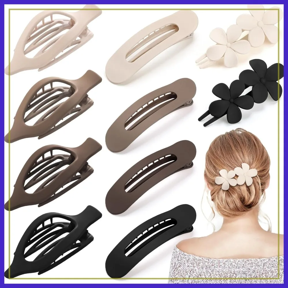 10 Pcs French Flat Hair Clips - 3 Styles Non-slip Matte Claw Clips for Women
10 Pcs French Flat Hair Clips - 3 Styles Non-slip Matte Claw Clips for Women