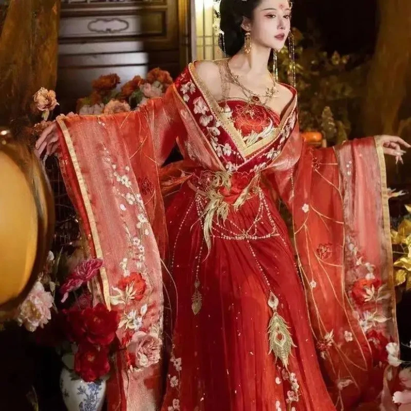 Hanfu Wedding Dress Heavy Embroidery Large Sleeve Shirt Hezi Skirt Wei Jin Southern And Northern
Hanfu Wedding Dress Heavy Embroidery Large Sleeve Shirt Hezi Skirt Wei Jin Southern And Northern