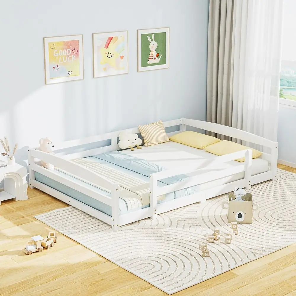 Toddler Bed with Safety Rails and Open Door Design, Low Profile for Toddlers, White Wooden Kids' Beds
Toddler Bed with Safety Rails and Open Door Design, Low Profile for Toddlers, White Wooden Kids' Beds