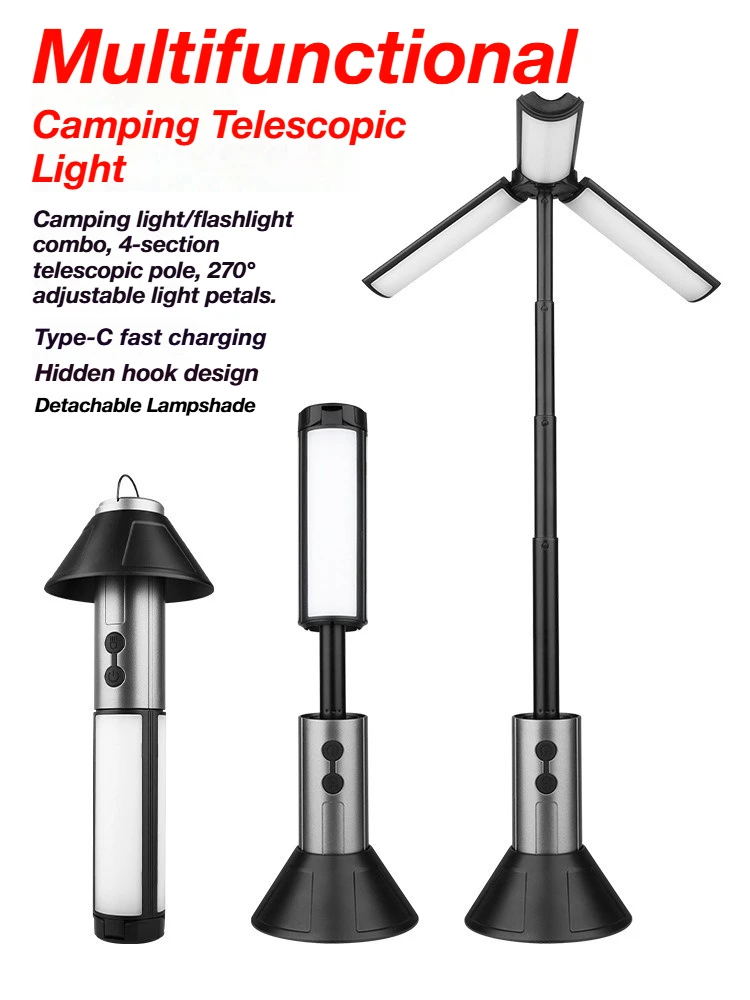 Multifunctional Telescopic Camping Light: LED Fill Light, Super Bright Flashlight & Atmosphere Tent Light, Portable Folding Desi
Multifunctional Telescopic Camping Light: LED Fill Light, Super Bright Flashlight & Atmosphere Tent Light, Portable Folding Desi