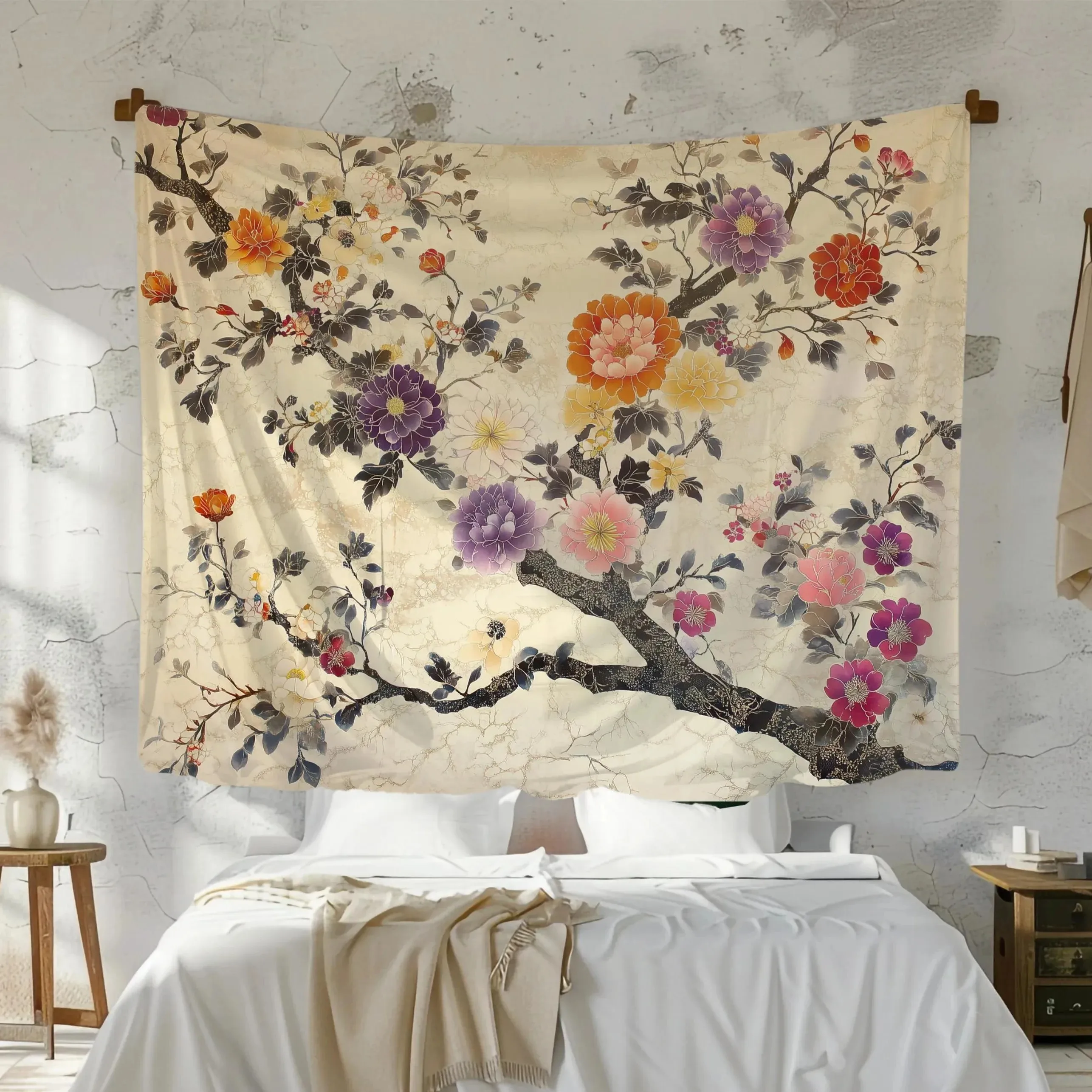 2D Flat Printed Vintage Oriental Floral Tree Tapestry Peach Skin Wall Hanging Bedroom Living Room Aesthetic Chinoiserie Decor
2D Flat Printed Vintage Oriental Floral Tree Tapestry Peach Skin Wall Hanging Bedroom Living Room Aesthetic Chinoiserie Decor