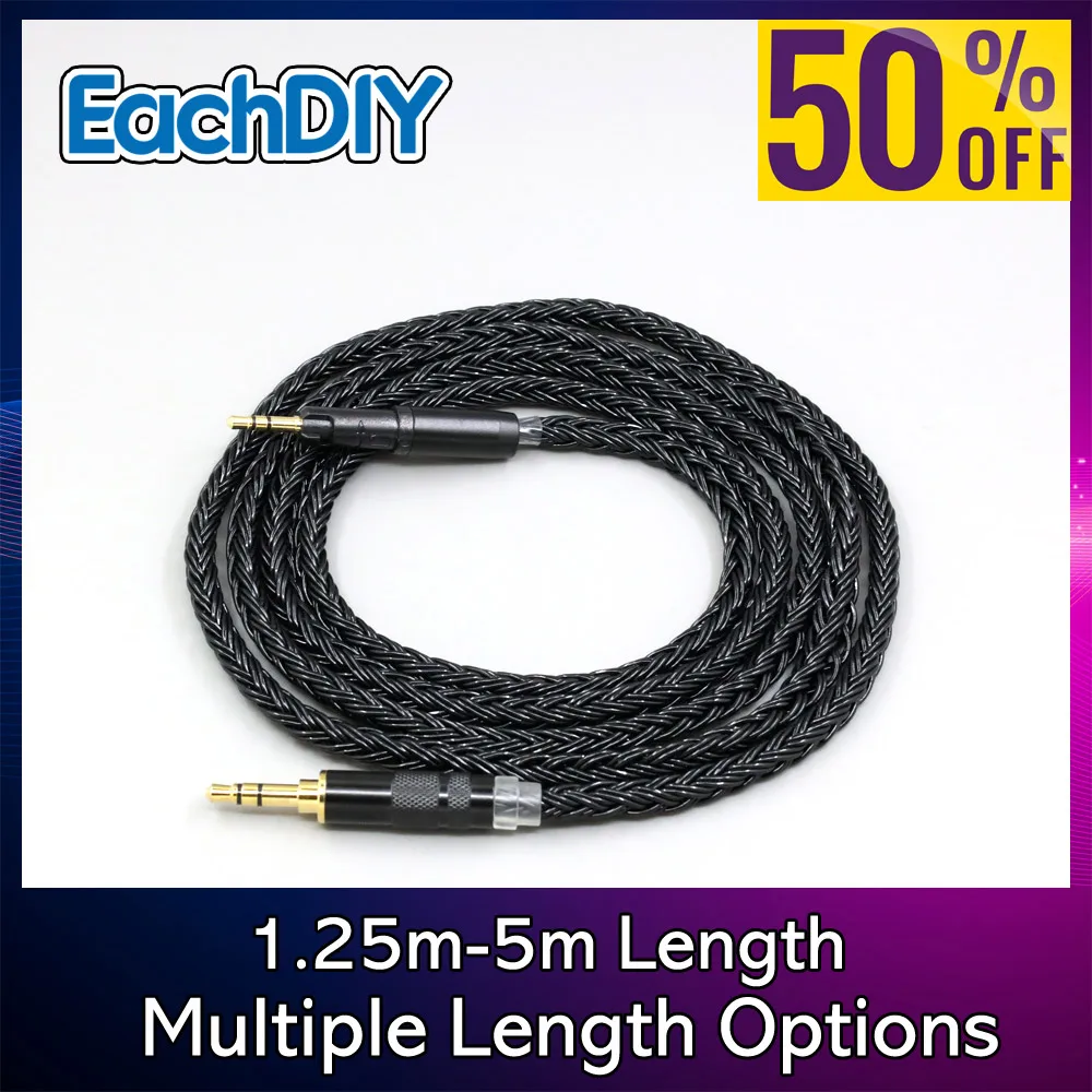 16 Core Black Plated Silver Braided Earphone Cable For Audio Technica ATH-M50x ATH-M40x ATH-M70x ATH-M60x 8861
16 Core Black Plated Silver Braided Earphone Cable For Audio Technica ATH-M50x ATH-M40x ATH-M70x ATH-M60x 8861