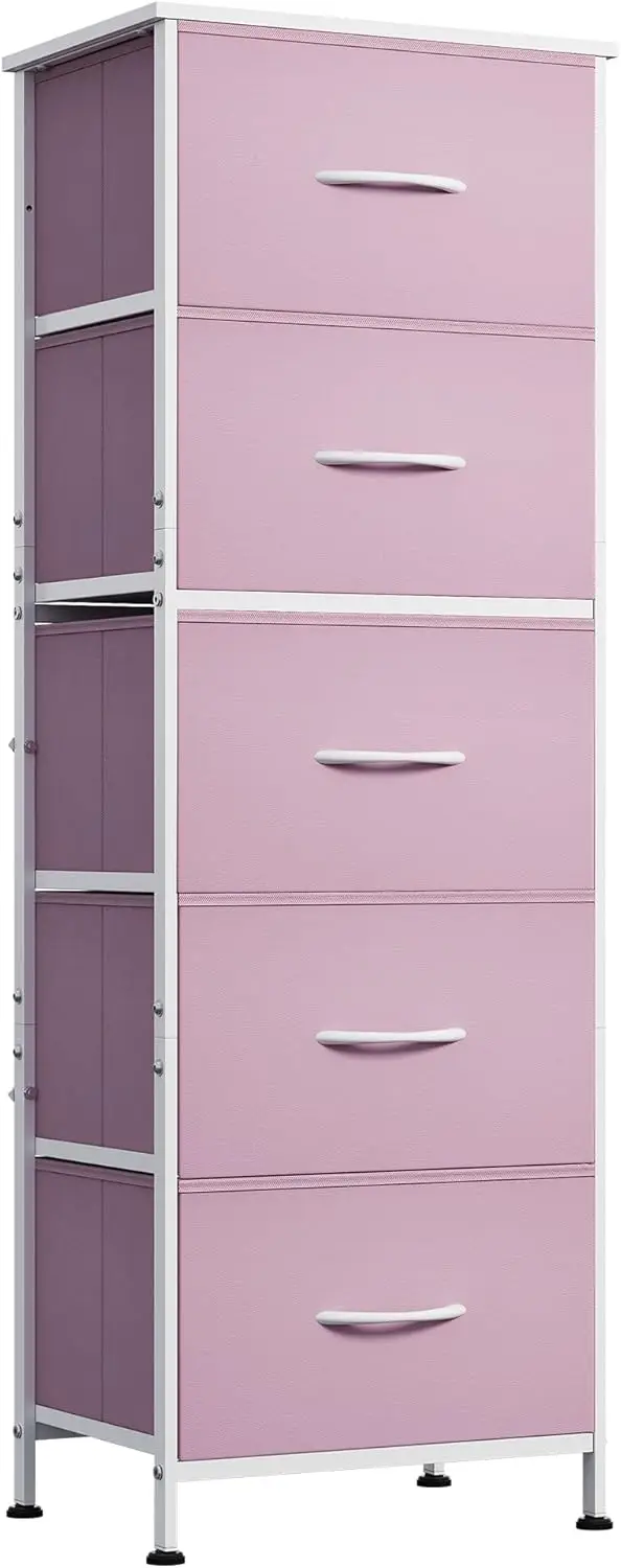 Fabric Dresser for Bedroom, 5-Drawer Tall Dressers, Storage Organizer with Fabric Bins, Wood Top, Sturdy Steel Frame, Chest o
Fabric Dresser for Bedroom, 5-Drawer Tall Dressers, Storage Organizer with Fabric Bins, Wood Top, Sturdy Steel Frame, Chest o