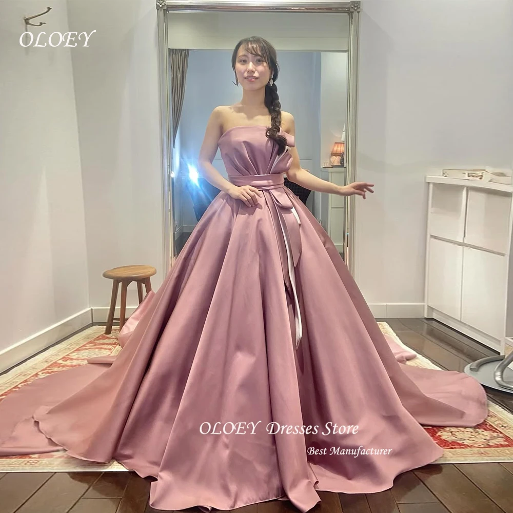 OLOEY Korea Pink Evening Dresses Strapless A-line Satin Wedding Reception Dresses Elegant Photo Shoot Gown for Bride Customized
OLOEY Korea Pink Evening Dresses Strapless A-line Satin Wedding Reception Dresses Elegant Photo Shoot Gown for Bride Customized