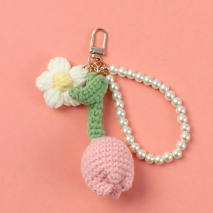 1pc Handmade Crochet Flower Keychain, Pearl Beaded Bag Charm, Suitable For Backpacks And School Bags, Cute BFF Back To School Gi
1pc Handmade Crochet Flower Keychain, Pearl Beaded Bag Charm, Suitable For Backpacks And School Bags, Cute BFF Back To School Gi