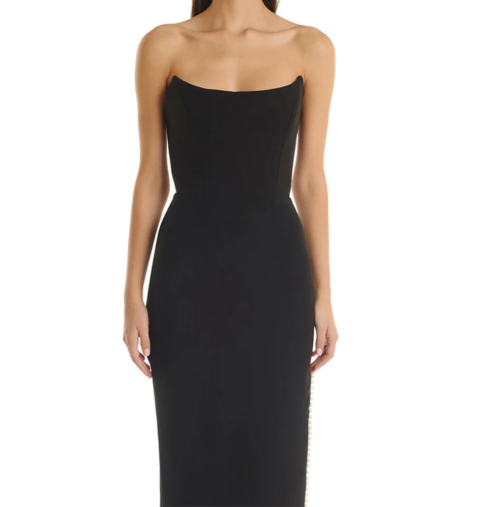 Customized Temperament Jersey Straight Evening Dresses Strapless Sleeveless Zipper Back Panel Train Bespoke Occasion Gowns
Customized Temperament Jersey Straight Evening Dresses Strapless Sleeveless Zipper Back Panel Train Bespoke Occasion Gowns
