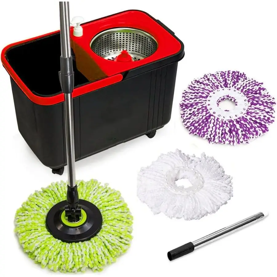 360 Spin Mop and Bucket with Wringer 3 HighAbsorbent Microfiber Washable Heads, Soap Dispenser Spinning Mop and Bucket Set for A
360 Spin Mop and Bucket with Wringer 3 HighAbsorbent Microfiber Washable Heads, Soap Dispenser Spinning Mop and Bucket Set for A