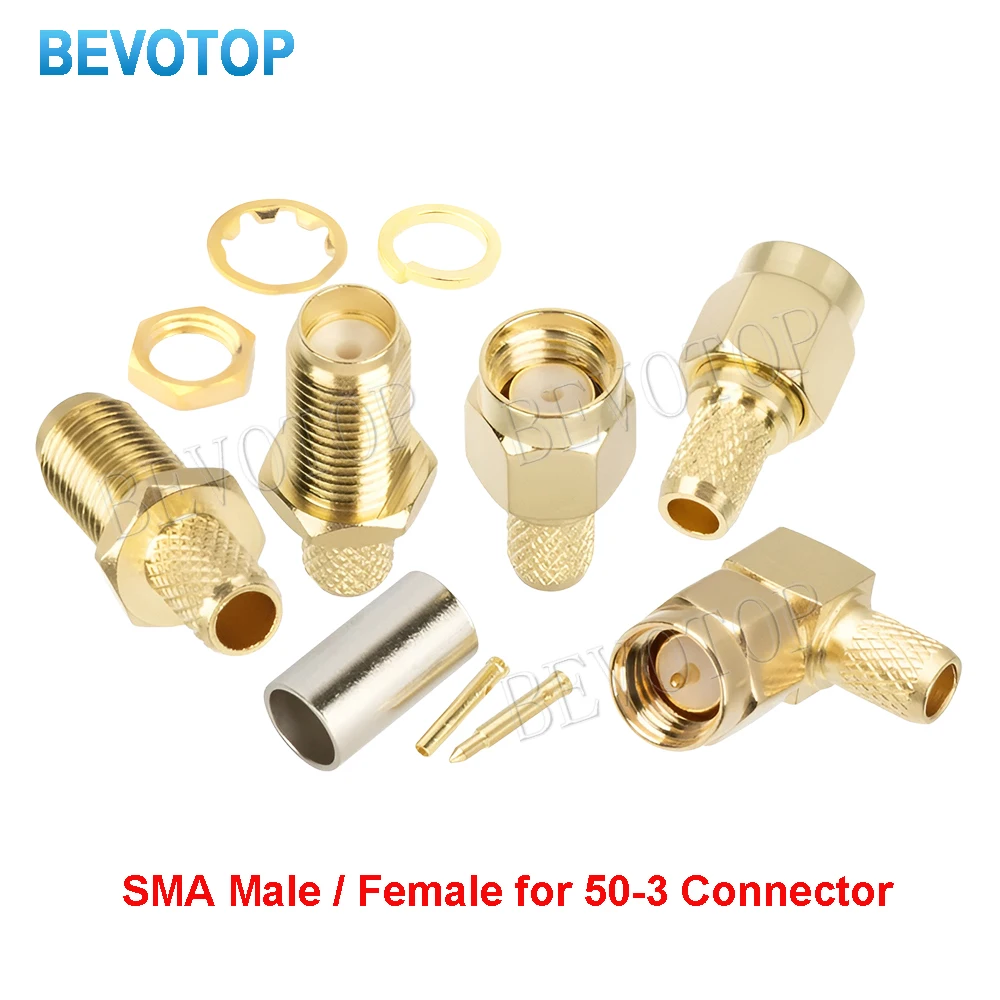 10Pcs SMA Male plug & Female Jack Bulkhead Crimp RG58 RG142 LMR195 Cable RF Coaxial connector Wire Terminals 50ohm
10Pcs SMA Male plug & Female Jack Bulkhead Crimp RG58 RG142 LMR195 Cable RF Coaxial connector Wire Terminals 50ohm
