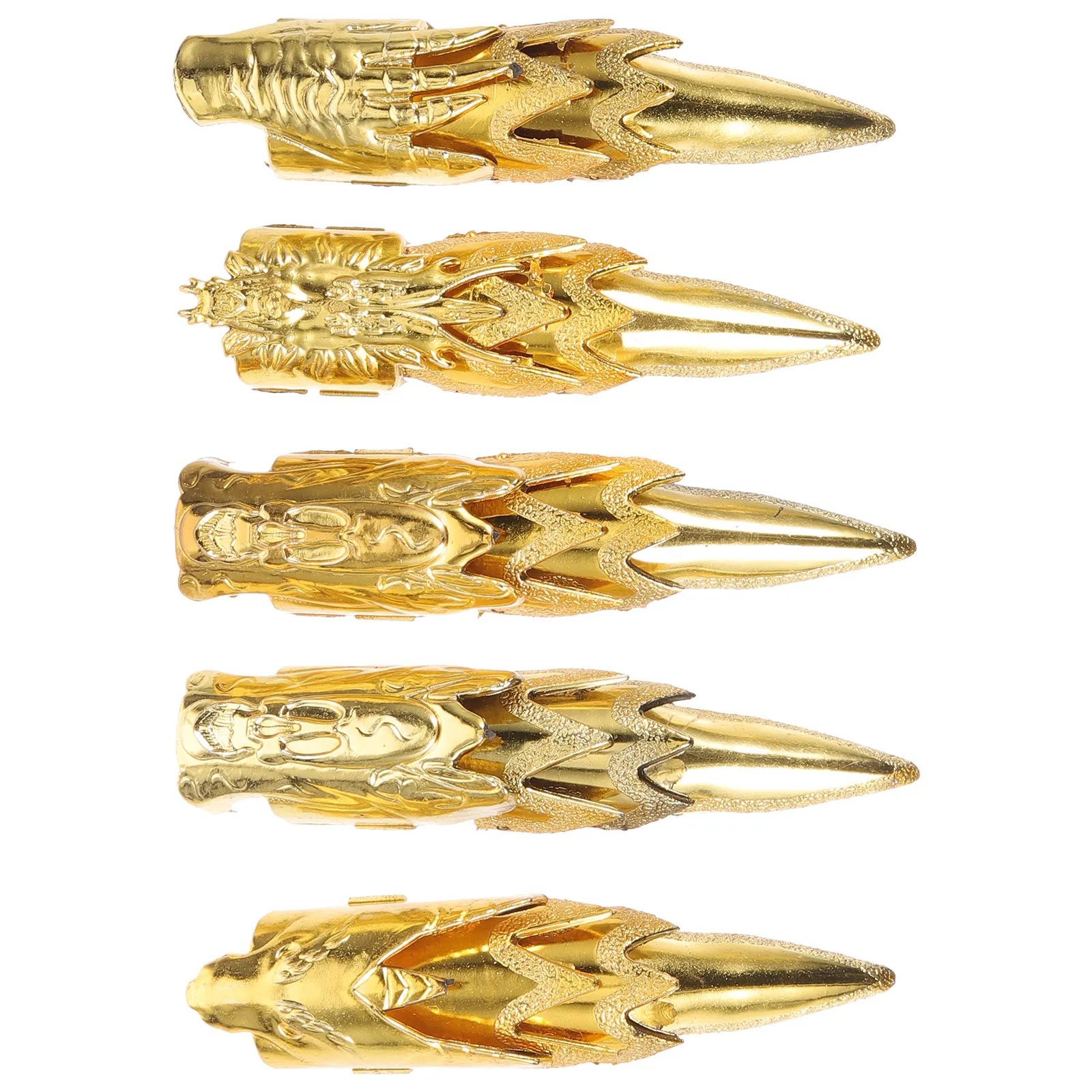 5Pcs Gold Fingertip Covers Halloween Costume Prop Finger Sleeves Cosplay Accessories Party Nail Rings Decorative Finger Claws
5Pcs Gold Fingertip Covers Halloween Costume Prop Finger Sleeves Cosplay Accessories Party Nail Rings Decorative Finger Claws