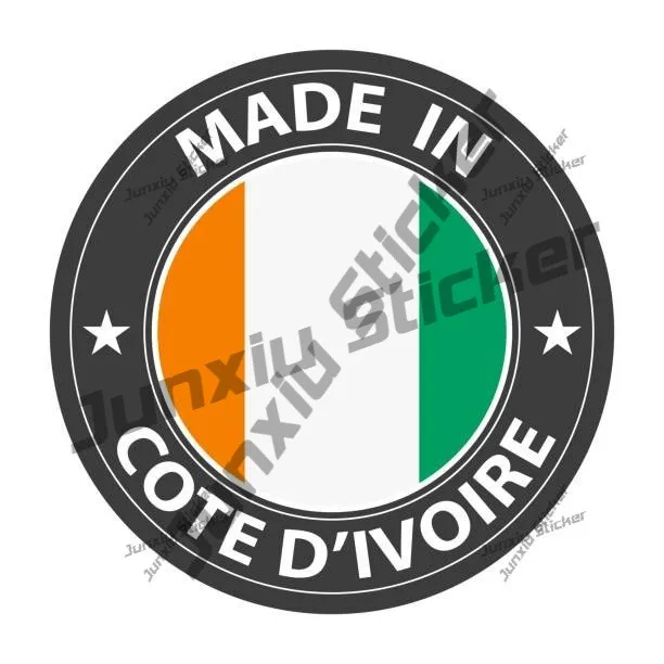 Made In Cote D'ivoire Badge Sticker With Stars And National Flag Creative Scratch-proof Decals Fuel Tank Cap Bumper Window Stick
Made In Cote D'ivoire Badge Sticker With Stars And National Flag Creative Scratch-proof Decals Fuel Tank Cap Bumper Window Stick