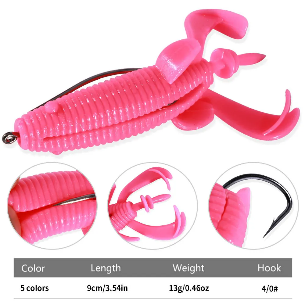 Floating Soft Frog Bait Reinforced Offset Hook Snakehead Weedless Realistic Long Cast Salt Scent Fishing Lure
Floating Soft Frog Bait Reinforced Offset Hook Snakehead Weedless Realistic Long Cast Salt Scent Fishing Lure