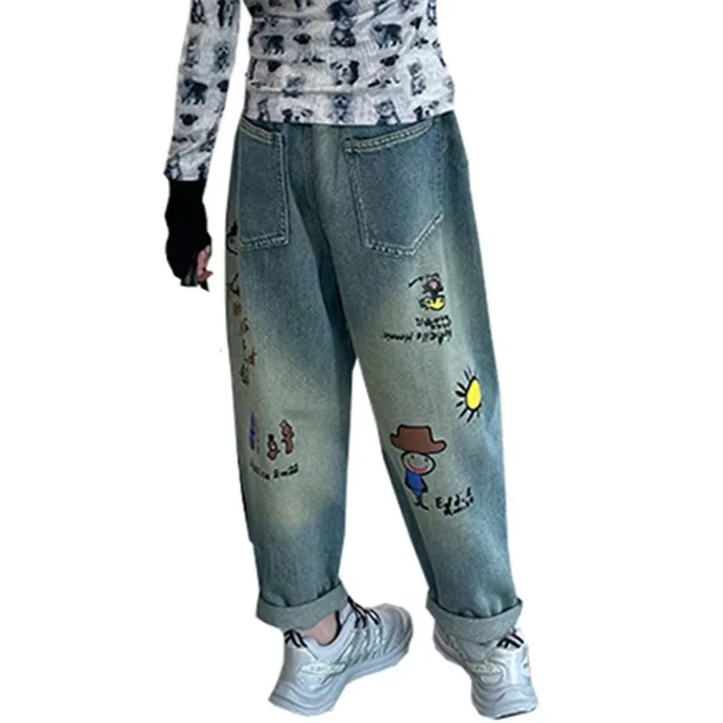 New Fashion Cute Girl Spring Autumn Kids Jeans Pencil Pants with Cartoon Pattern Clothes Children Elastic Waist Denim Trousers
New Fashion Cute Girl Spring Autumn Kids Jeans Pencil Pants with Cartoon Pattern Clothes Children Elastic Waist Denim Trousers