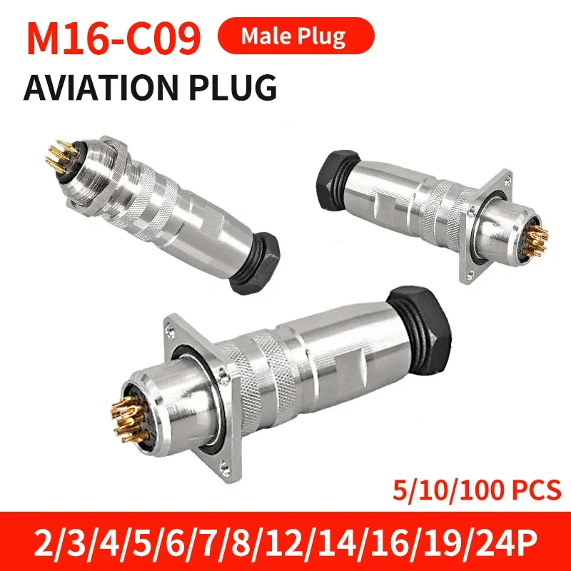 5/10/100 Sets Aviation plug socket waterproof round connector gold plated C09 M16 series 8P 12 pins 14 16 19 24
5/10/100 Sets Aviation plug socket waterproof round connector gold plated C09 M16 series 8P 12 pins 14 16 19 24