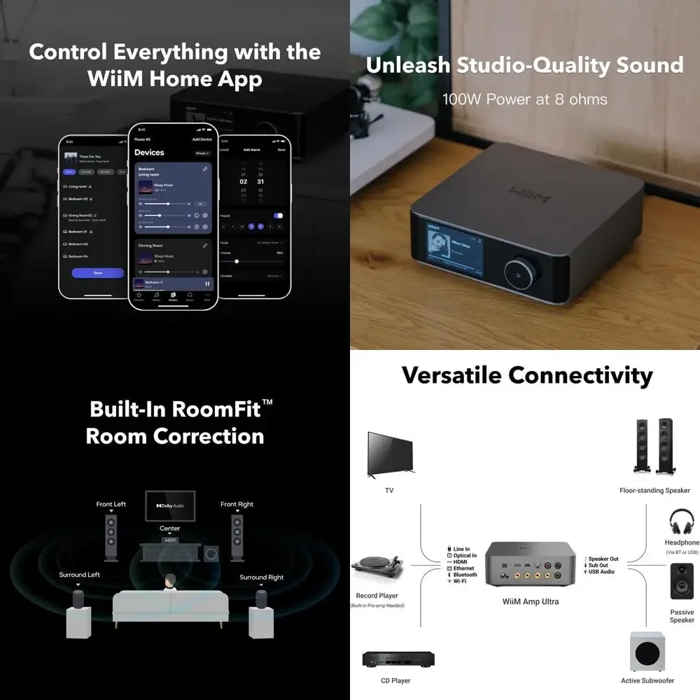 100W Streaming Amplifier with High-End DAC and Dual Amplifiers | HDMI ARC, Optical, RCA Inputs | Space Gray
100W Streaming Amplifier with High-End DAC and Dual Amplifiers | HDMI ARC, Optical, RCA Inputs | Space Gray