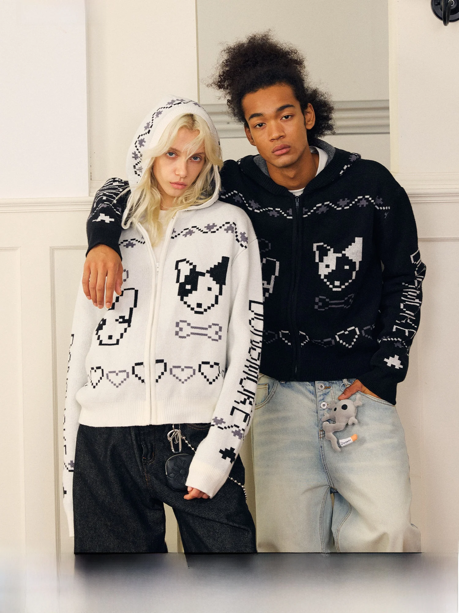 Done Hooded Fair Isle Knit Dog Sweater DSF Cartoon Animal ex Autumn Casual Long Sve Zipper Closure Thiened Sweater
Done Hooded Fair Isle Knit Dog Sweater DSF Cartoon Animal ex Autumn Casual Long Sve Zipper Closure Thiened Sweater