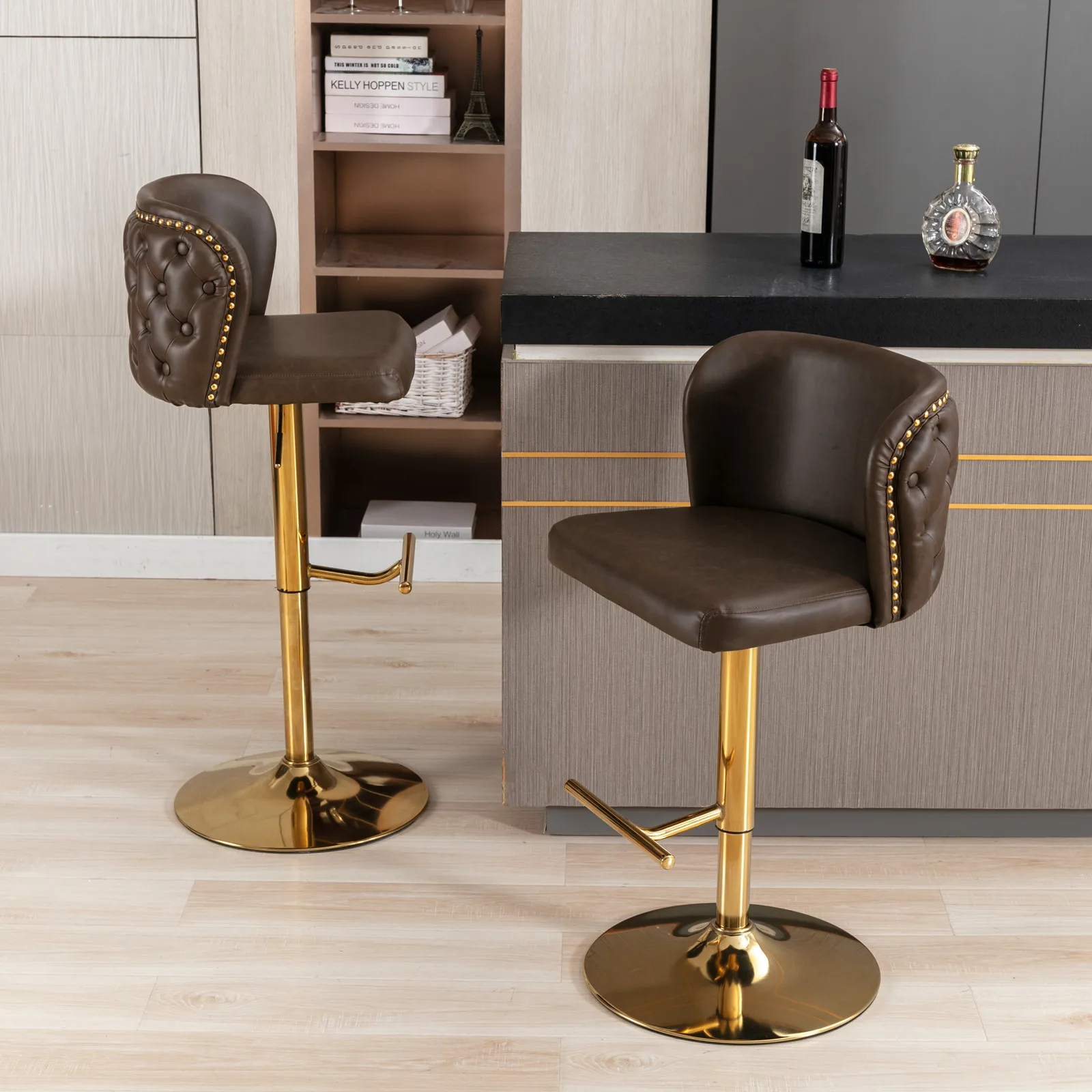 2pcs Swivel Barstools Adjustable Seat Height, Modern PU Upholstered Bar Stools for Home Pub and Kitchen Island
2pcs Swivel Barstools Adjustable Seat Height, Modern PU Upholstered Bar Stools for Home Pub and Kitchen Island