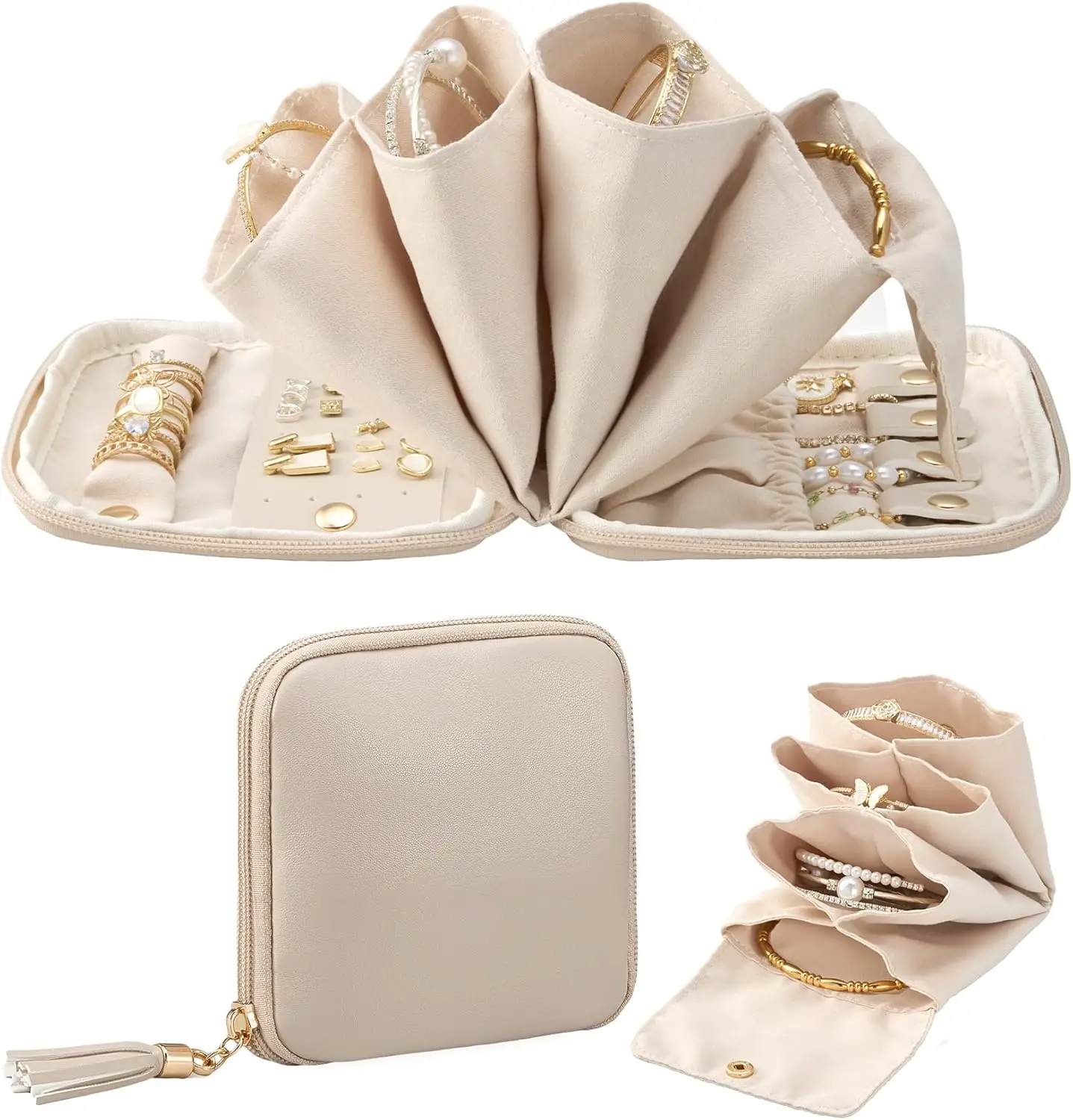 Travel Jewelry Case Organizer, Small Jewellery Pouch with Compartments for Storage, Packing for Necklaces, Earrings, Bracelets
Travel Jewelry Case Organizer, Small Jewellery Pouch with Compartments for Storage, Packing for Necklaces, Earrings, Bracelets