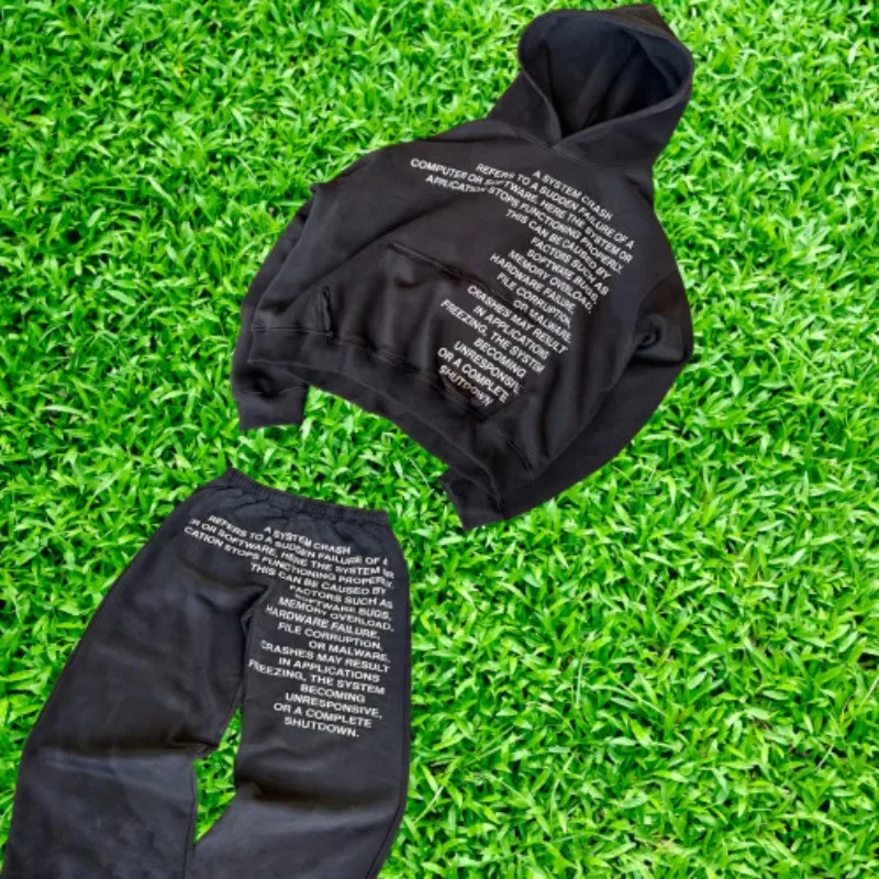 American vintage casual pants loose-fitting letter printing pants paired black top hoodie hiphop style original streetstyle suit
American vintage casual pants loose-fitting letter printing pants paired black top hoodie hiphop style original streetstyle suit