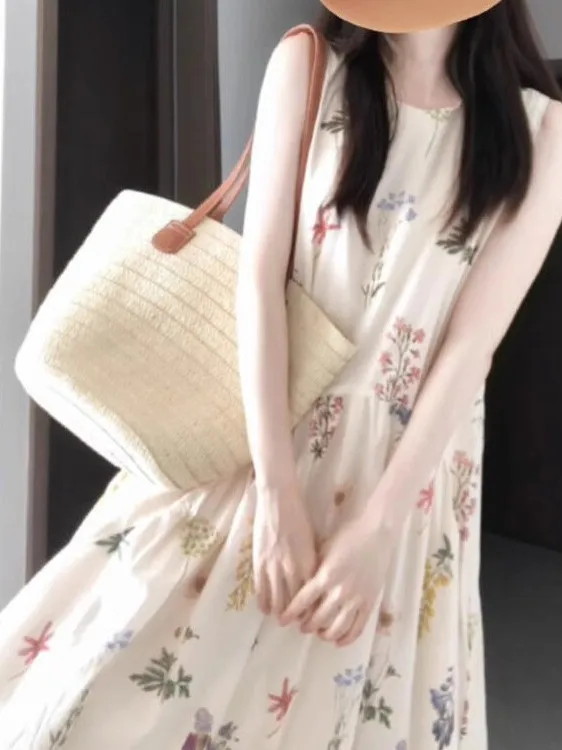 Elegant Floral Print Sleeveless Vest Dress Women's Summer 2026 New Design High Waist A-Line Skirt Sweet Princess Style
Elegant Floral Print Sleeveless Vest Dress Women's Summer 2026 New Design High Waist A-Line Skirt Sweet Princess Style