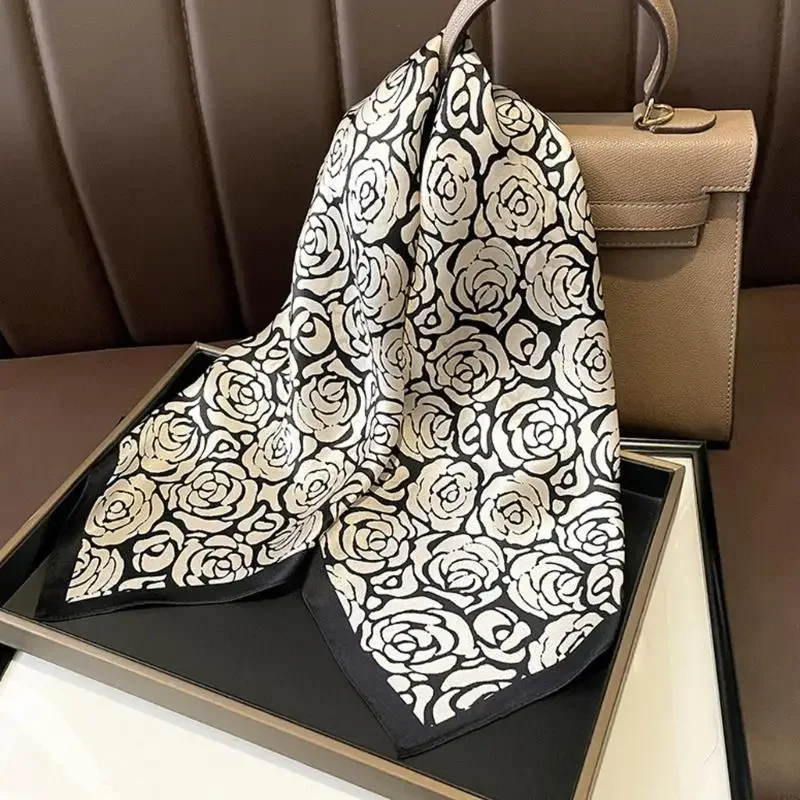 Elegant Neck Scarf With Camellia Design Multipurpose 70cm Square Kerchief Shoulder Wrap Fashion Headpiece Bag Scarf
Elegant Neck Scarf With Camellia Design Multipurpose 70cm Square Kerchief Shoulder Wrap Fashion Headpiece Bag Scarf
