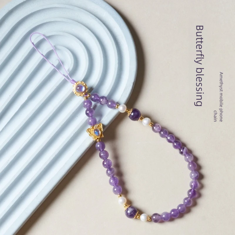 Natural Amethyst Wrist Phone Chain Beaded Phone Pendant with a High-end Feel, Natural Freshwater Pearl Phone Strap
Natural Amethyst Wrist Phone Chain Beaded Phone Pendant with a High-end Feel, Natural Freshwater Pearl Phone Strap