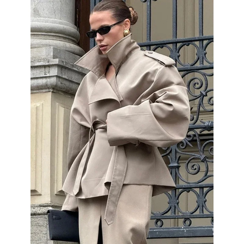 Solid Lapel Lace Up Jacket Elegant Chic Full Sleeve Button Loose Long Coat For Women Office Lady Daily Commute Overcoat 2026 New
Solid Lapel Lace Up Jacket Elegant Chic Full Sleeve Button Loose Long Coat For Women Office Lady Daily Commute Overcoat 2026 New