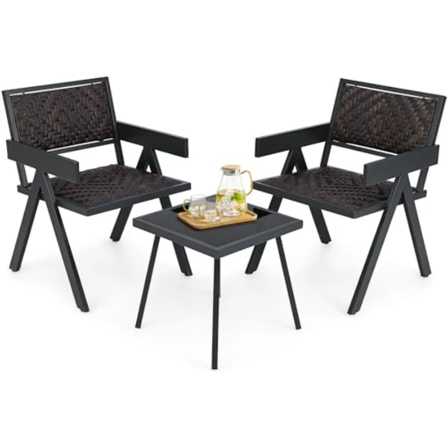 3 Pieces Patio Wicker Bistro Set Outdoor Table and Chairs Set with Quick-Drying Foam in Beige for Porch Balcony Lawn and Backya
3 Pieces Patio Wicker Bistro Set Outdoor Table and Chairs Set with Quick-Drying Foam in Beige for Porch Balcony Lawn and Backya