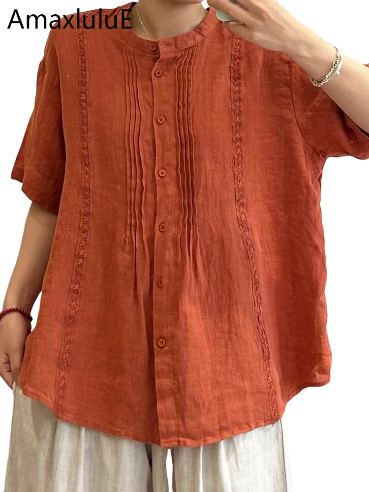 Amax LuluE 2026 Summer Vintage Classic Shirts Females Japanese Design Elegant Cotton Linen Tops Womens Fashion Leisure Blouses
Amax LuluE 2026 Summer Vintage Classic Shirts Females Japanese Design Elegant Cotton Linen Tops Womens Fashion Leisure Blouses