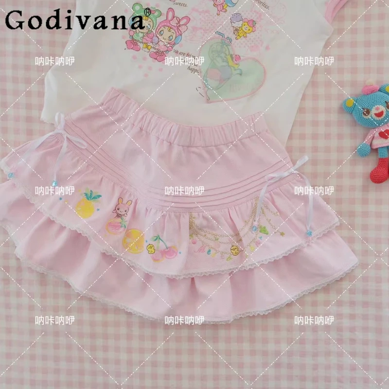 Japanese Cute Girl's Kawaii Pink Skirt Summer New Cartoon Embroidery Cotton Short Skirt Student Daughter Elastic Waist Skirts
Japanese Cute Girl's Kawaii Pink Skirt Summer New Cartoon Embroidery Cotton Short Skirt Student Daughter Elastic Waist Skirts