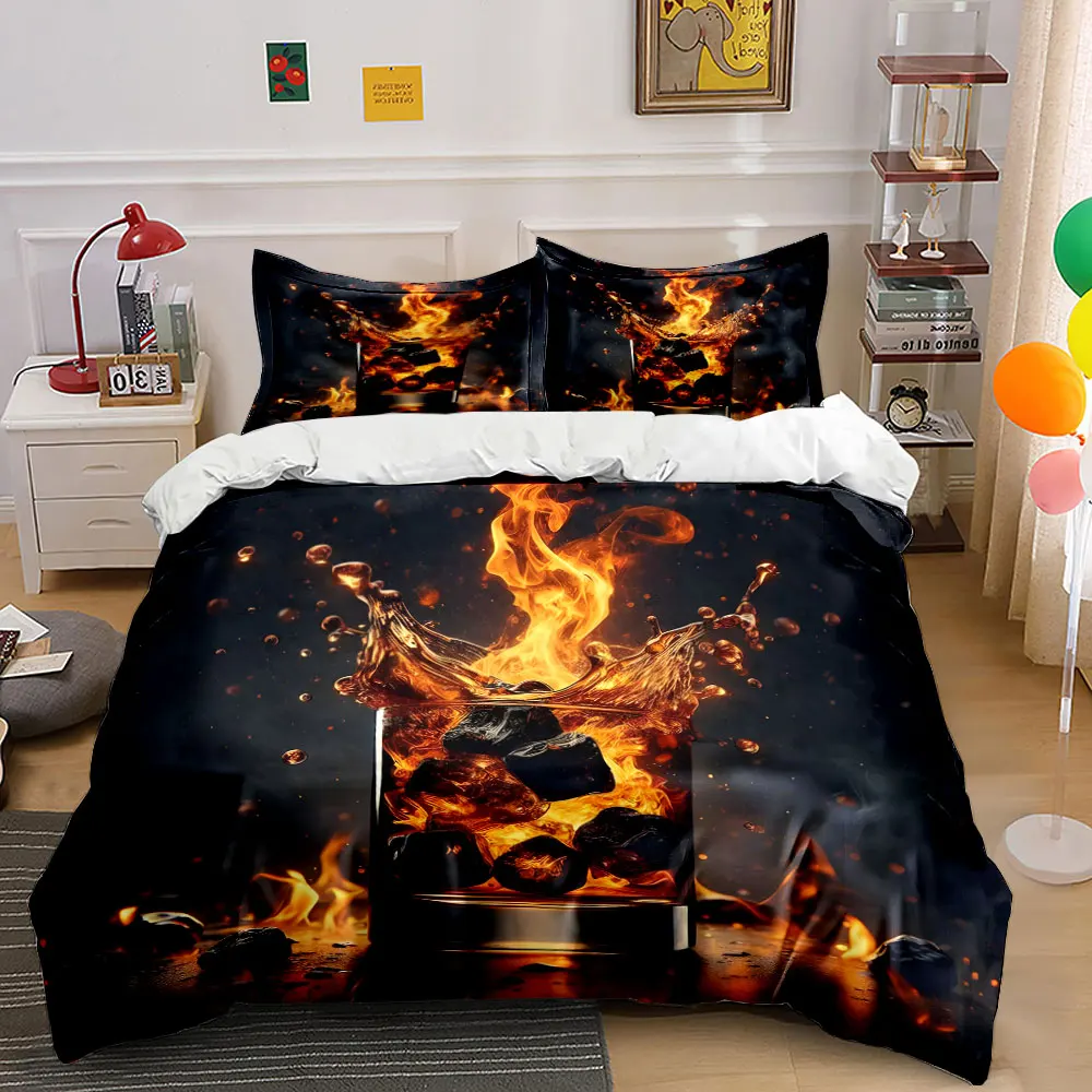 Fiery Whiskey Glass Art Set Bedding Set with 1 Duvet Cover 2 Pillowcases Single Double King Queen, Gift
Fiery Whiskey Glass Art Set Bedding Set with 1 Duvet Cover 2 Pillowcases Single Double King Queen, Gift