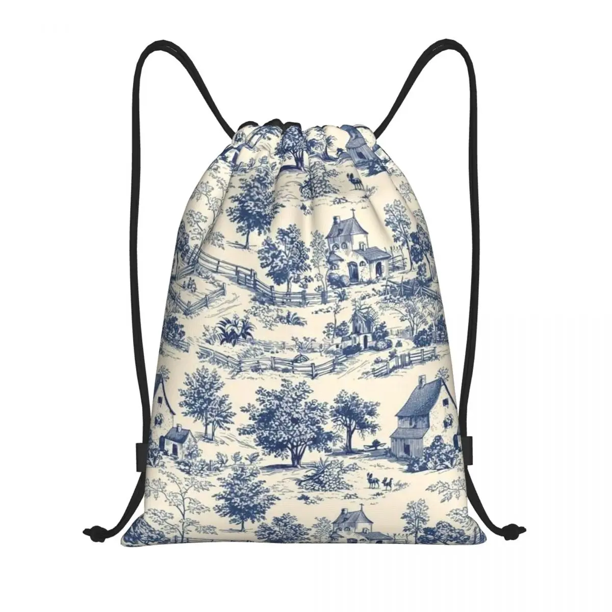 Custom Toile De Jouy Drawstring Bags for Shopping Yoga Backpacks Women Men Farmhouses Countryside Sports Gym Sackpack
Custom Toile De Jouy Drawstring Bags for Shopping Yoga Backpacks Women Men Farmhouses Countryside Sports Gym Sackpack