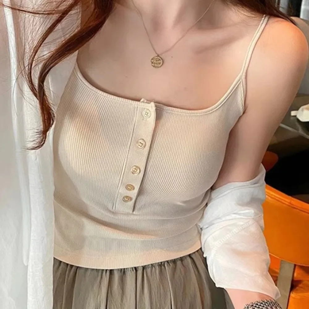 Casual Y2k Women's Tops With Chest Pad Solid Color Knitted Tank Top Summer Cropped Vest Women
Casual Y2k Women's Tops With Chest Pad Solid Color Knitted Tank Top Summer Cropped Vest Women