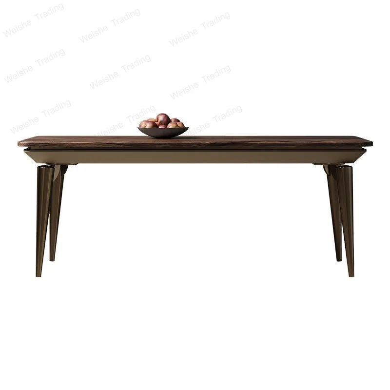 Walnut long dining table, large flat-floor family dining room series furniture, modern light luxury meal
Walnut long dining table, large flat-floor family dining room series furniture, modern light luxury meal