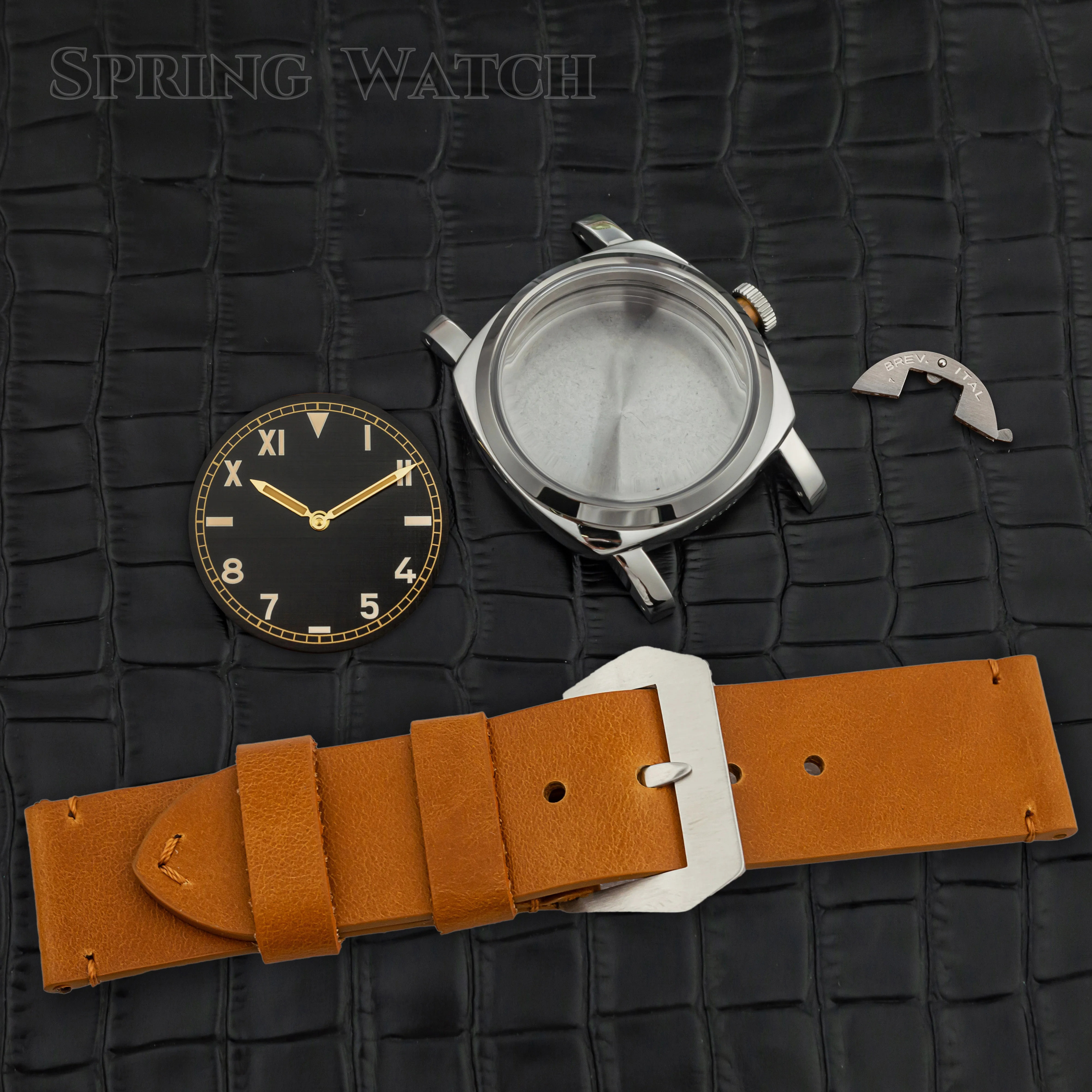 PAM 6152 Vintage Case Retro 47mm Watch Case 39mm Watch Dial Leather Strap 10ATM Waterproof fit 6152 ETA6497/6498 Movement Mod 
PAM 6152 Vintage Case Retro 47mm Watch Case 39mm Watch Dial Leather Strap 10ATM Waterproof fit 6152 ETA6497/6498 Movement Mod