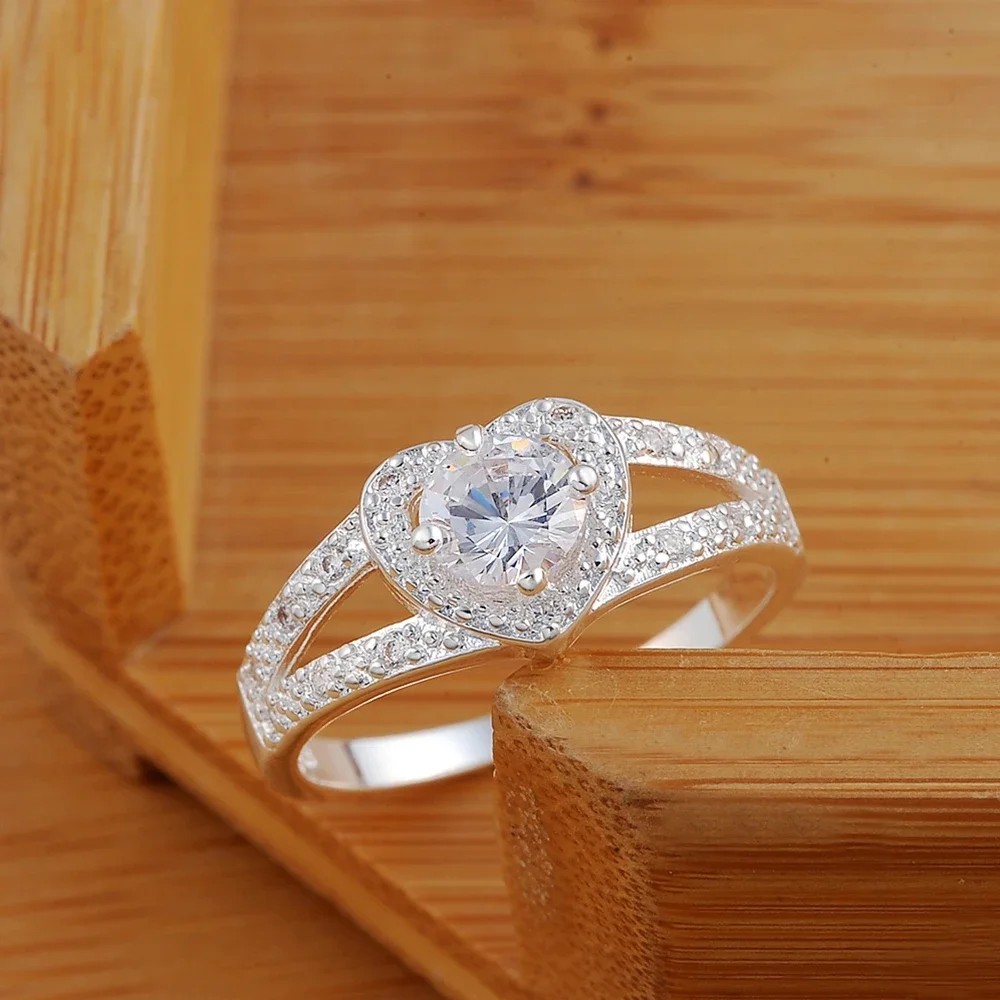 Hot 925 Sterling Silver crystal romantic heart diamond Rings For Women Fashion Party Gifts luxury wedding engagement Jewelry
Hot 925 Sterling Silver crystal romantic heart diamond Rings For Women Fashion Party Gifts luxury wedding engagement Jewelry