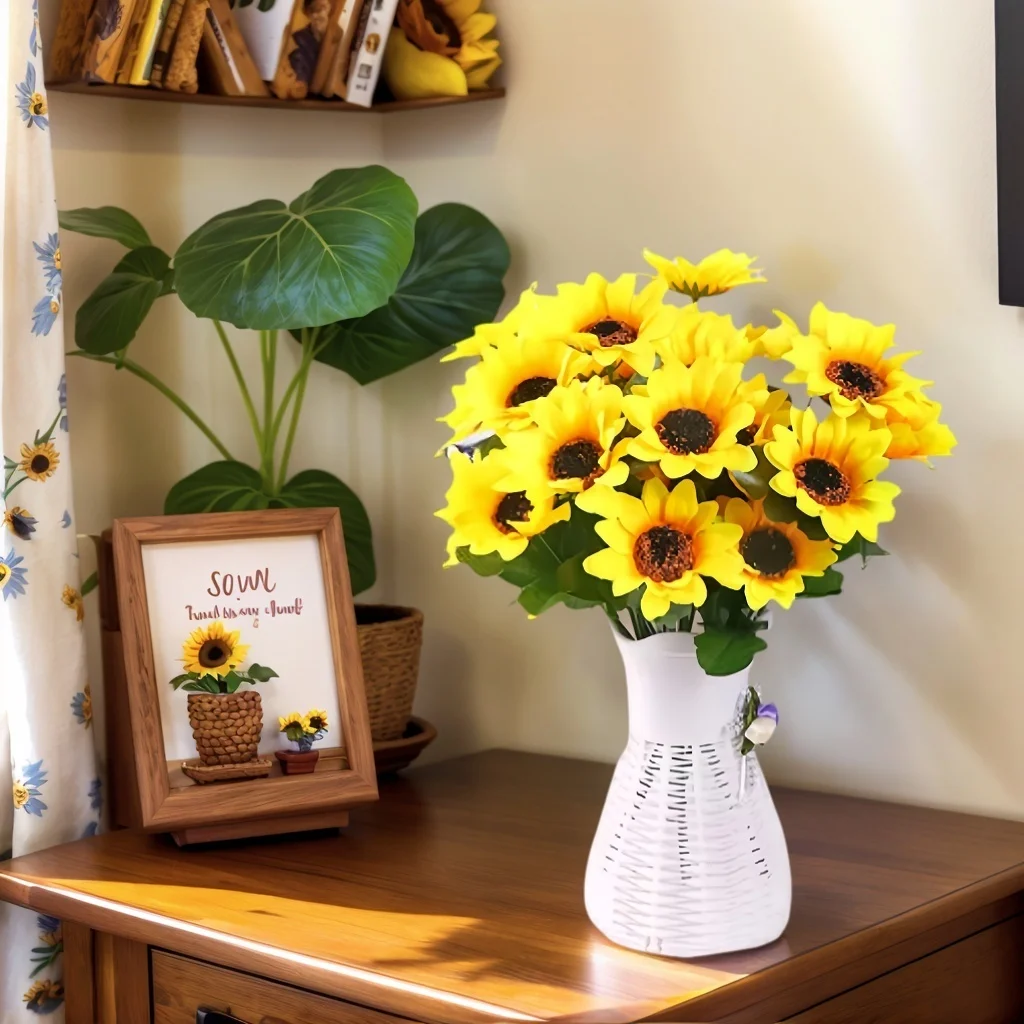 Artificial flower sunflowers home garden Table decoration stamen wedding Bouque Festival faux Gerbera living room room stage
Artificial flower sunflowers home garden Table decoration stamen wedding Bouque Festival faux Gerbera living room room stage