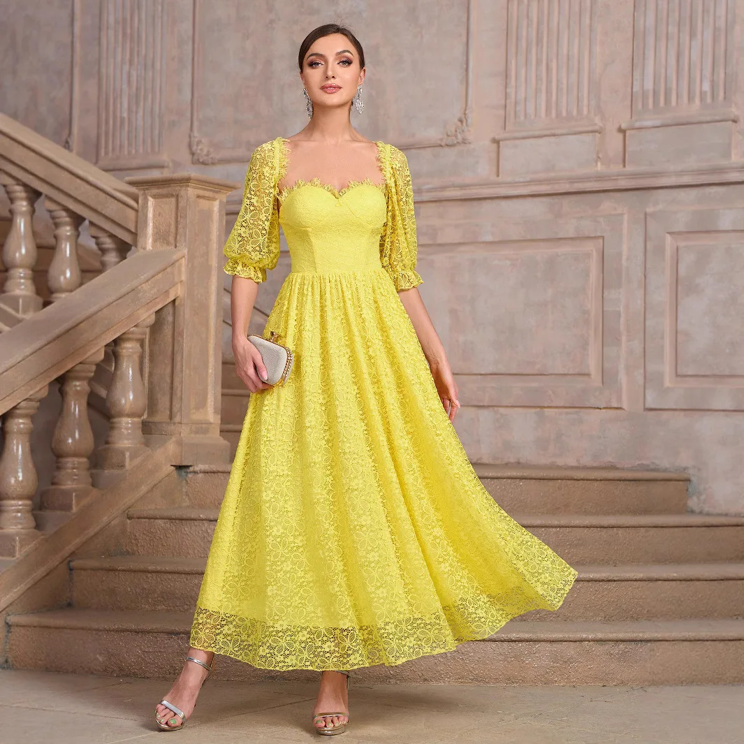 Women's New Style Bubble Sleeve Square Neck Big Swing Dress Elegant 2025 Gothic Kawaii 2025 Summer Dress Robe Vestido Women
Women's New Style Bubble Sleeve Square Neck Big Swing Dress Elegant 2025 Gothic Kawaii 2025 Summer Dress Robe Vestido Women