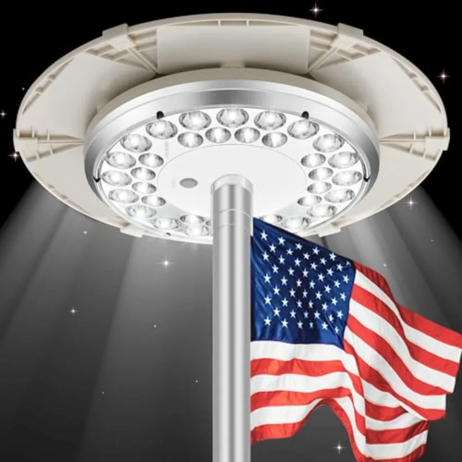 Solar Flag Pole Light, 36 LED High-Lumen Foldable Flagpole Light Solar Powered, Top Mount Bright Flag Light Up to 12 Hours Ligh
Solar Flag Pole Light, 36 LED High-Lumen Foldable Flagpole Light Solar Powered, Top Mount Bright Flag Light Up to 12 Hours Ligh