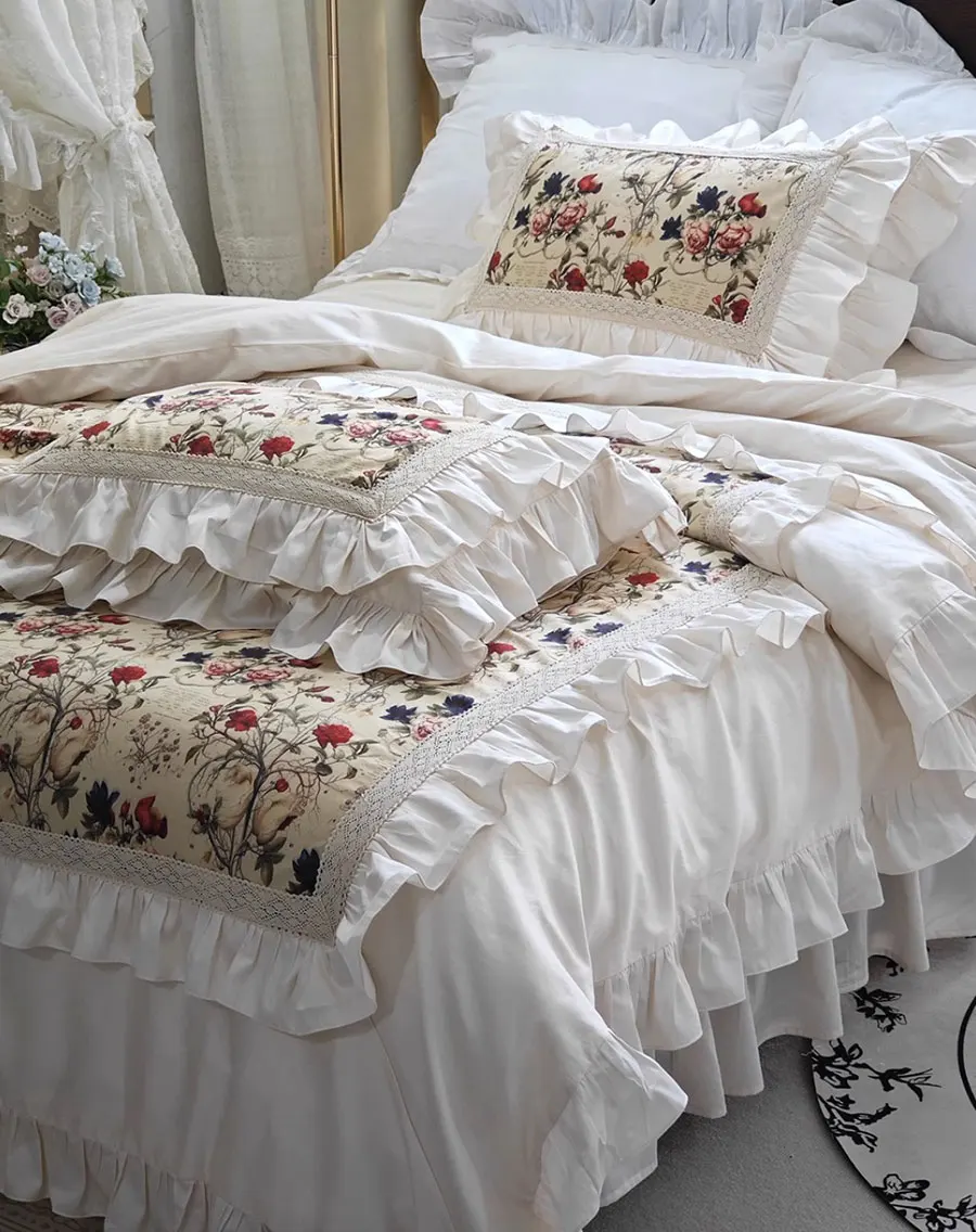 French pastoral floral bedding set,full queen king vintage ruffled rustic cotton home textile bedspread pillow case duvet cover
French pastoral floral bedding set,full queen king vintage ruffled rustic cotton home textile bedspread pillow case duvet cover