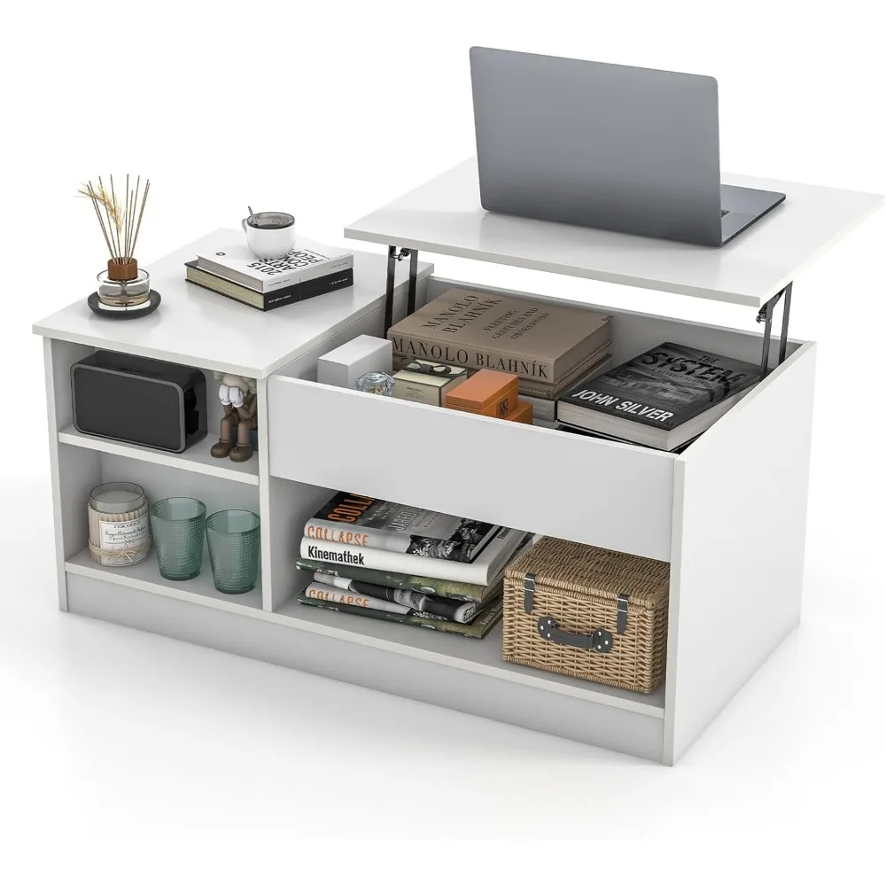 White Lift Top Coffee Table, Wood Lift Tabletop Living Room Center Table w/Hidden Storage Compartment
White Lift Top Coffee Table, Wood Lift Tabletop Living Room Center Table w/Hidden Storage Compartment