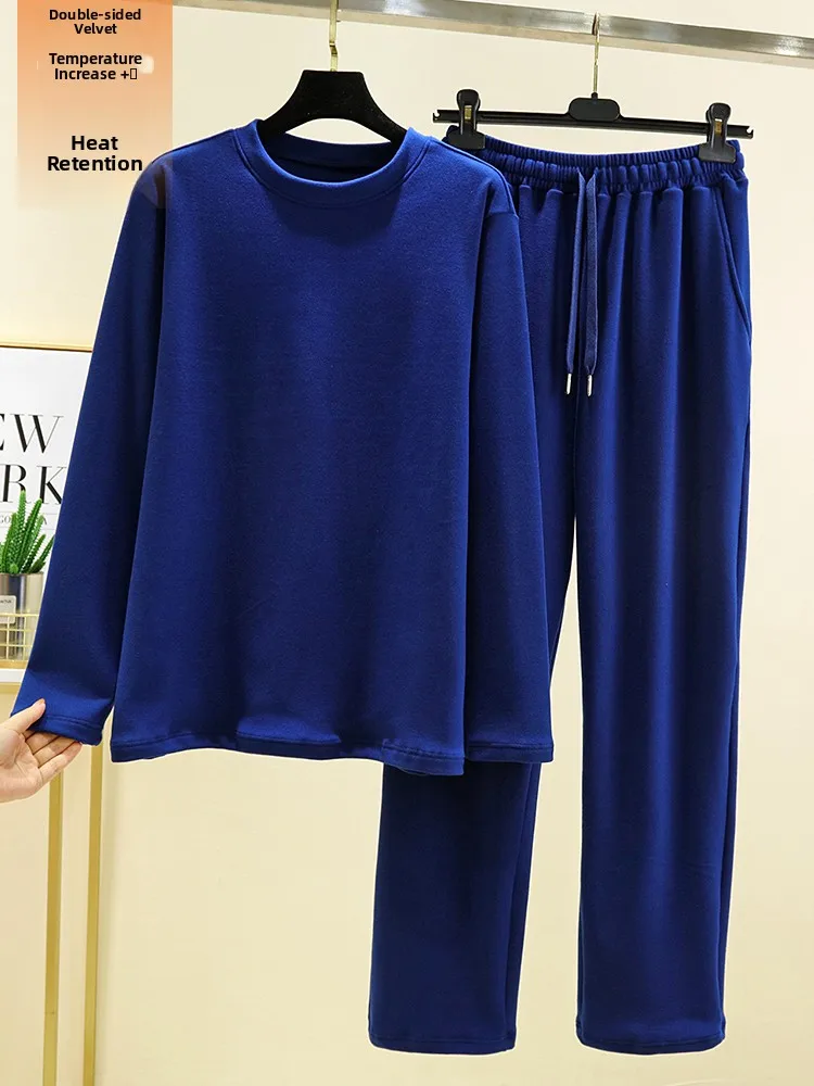 Men's Thermal Sleepwear Set Large Size Loose Fleece Lined round Neck Home Clothes Winter Warm Sleep Suit Casual Long Sleeve
Men's Thermal Sleepwear Set Large Size Loose Fleece Lined round Neck Home Clothes Winter Warm Sleep Suit Casual Long Sleeve