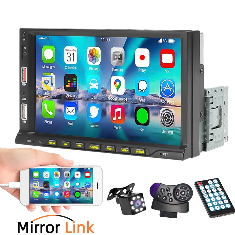 HIPPCRON 7-inch Car MP5 Player with Wired Carplay and Android Auto FM Radio Car HD Display Accessories Optional Rear View Camera
HIPPCRON 7-inch Car MP5 Player with Wired Carplay and Android Auto FM Radio Car HD Display Accessories Optional Rear View Camera