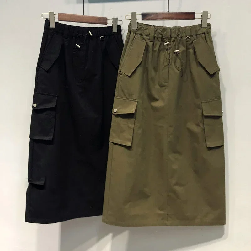 100% Cotton Y2k Skirts Elastic Waist Cargo Skirts for Women 2023 Spring Summer Drawstring Girls Full Length Skirt Black
100% Cotton Y2k Skirts Elastic Waist Cargo Skirts for Women 2023 Spring Summer Drawstring Girls Full Length Skirt Black