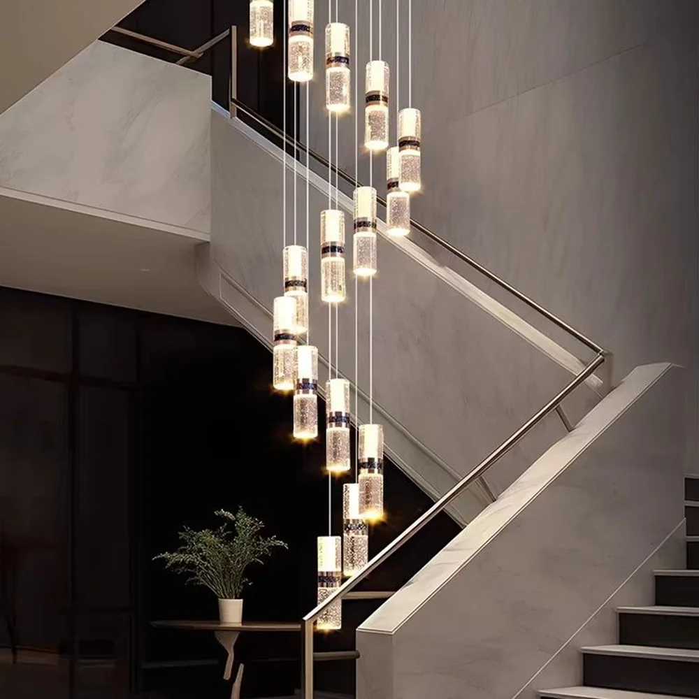 Modern LED Long Chandelier Designer Attic Crystal Pendant Lamp Luxury Duplex Stairs Living Room Kitchen Lighting Home Decoration 
Modern LED Long Chandelier Designer Attic Crystal Pendant Lamp Luxury Duplex Stairs Living Room Kitchen Lighting Home Decoration