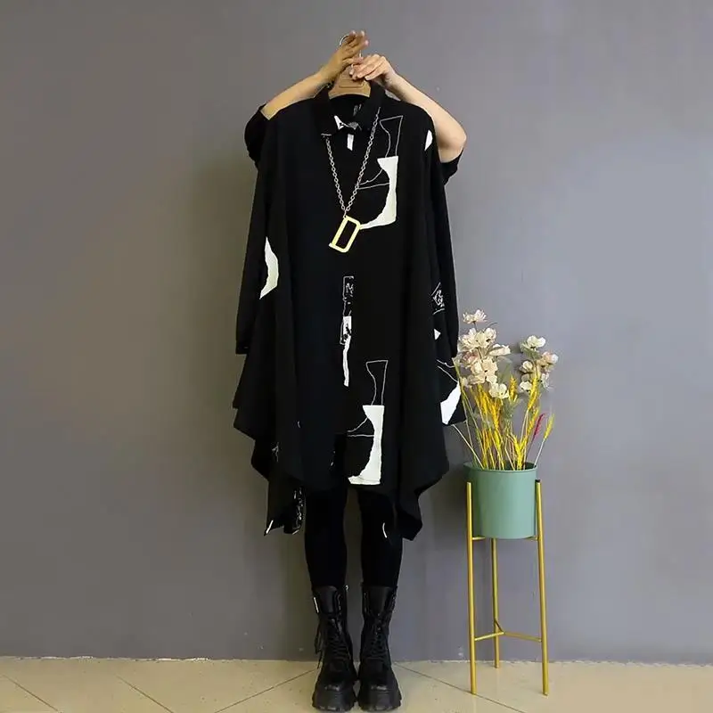 Casual Geometric Printed Loose Shirt Spring Autumn Single-breasted Female Clothing Commute Lapel Fashion Irregular Hem Blouse
Casual Geometric Printed Loose Shirt Spring Autumn Single-breasted Female Clothing Commute Lapel Fashion Irregular Hem Blouse